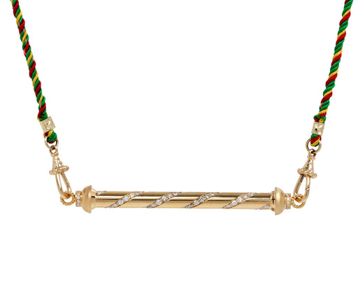 Diamond Candy Cane Necklace