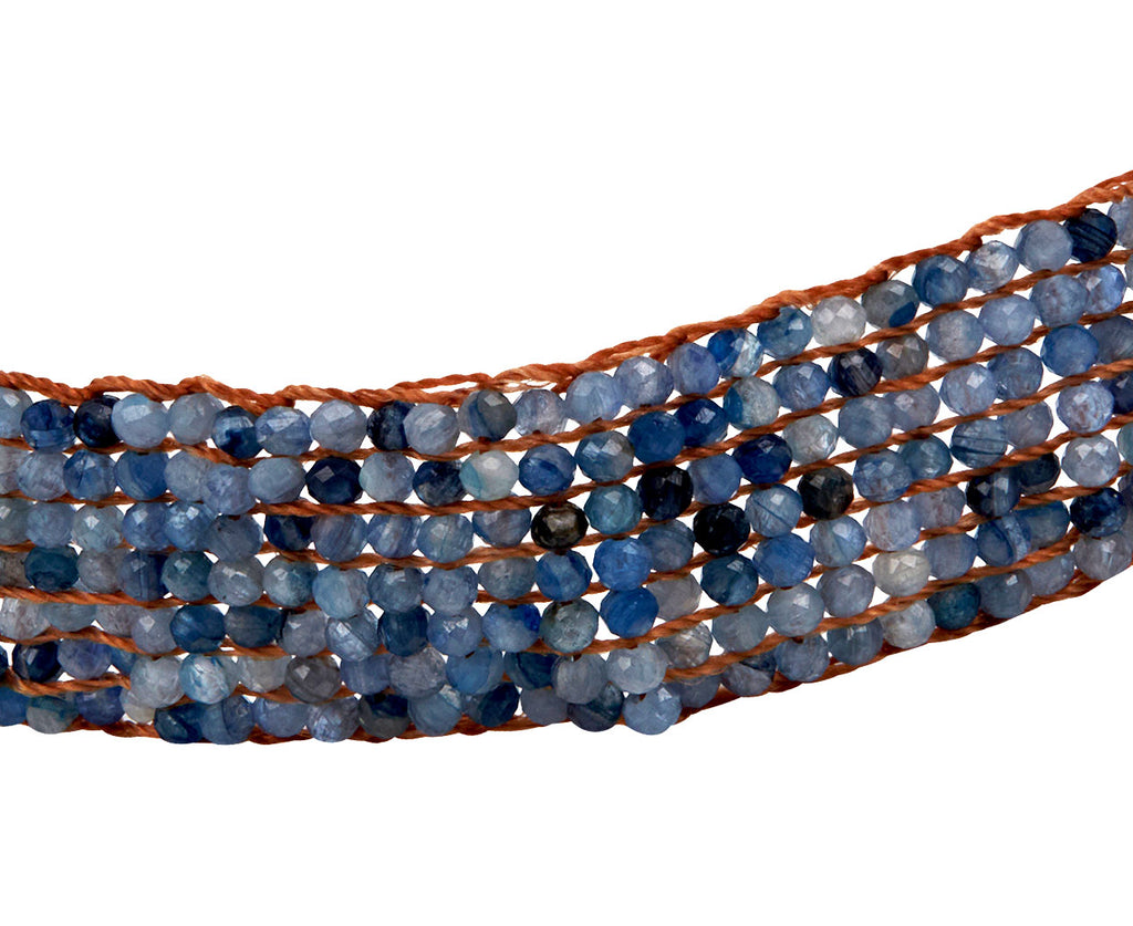 Lena Skadegard Kyanite Crochet Tassel Bracelet - Closeup
