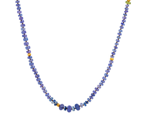 Lena Skadegard Tanzanite Necklace With Peridot Beads