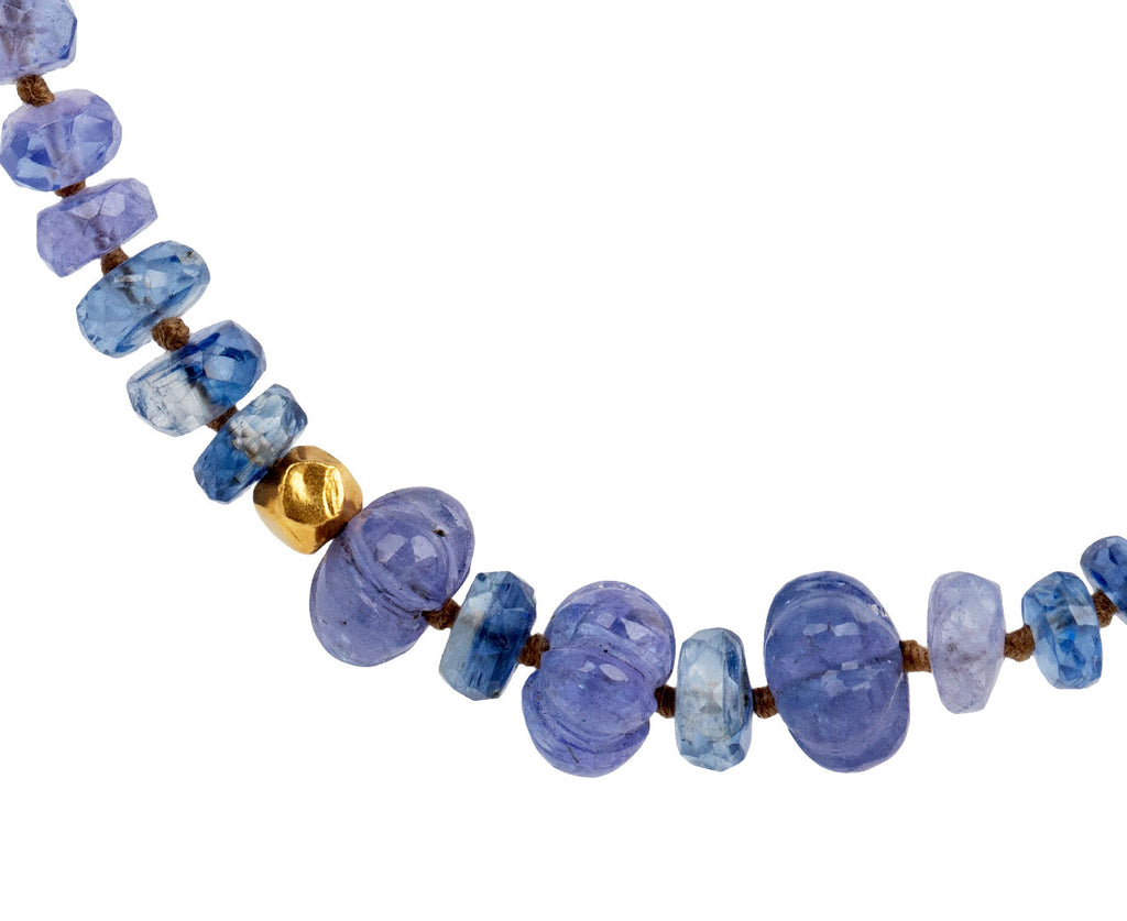 Lena Skadegard Tanzanite Necklace With Peridot Beads - Closeup