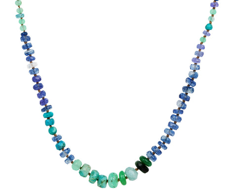 Lena Skadegard Blue And Green Mixed Stone Necklace