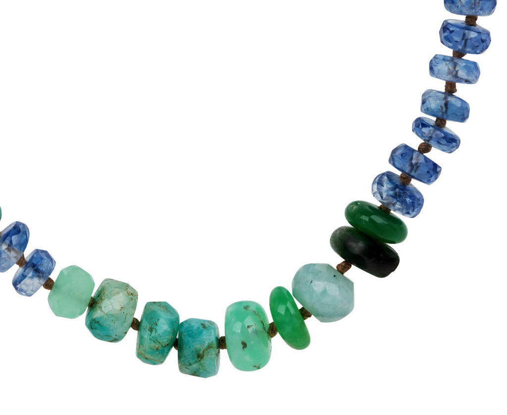 Lena Skadegard Blue And Green Mixed Stone Necklace - Closeup
