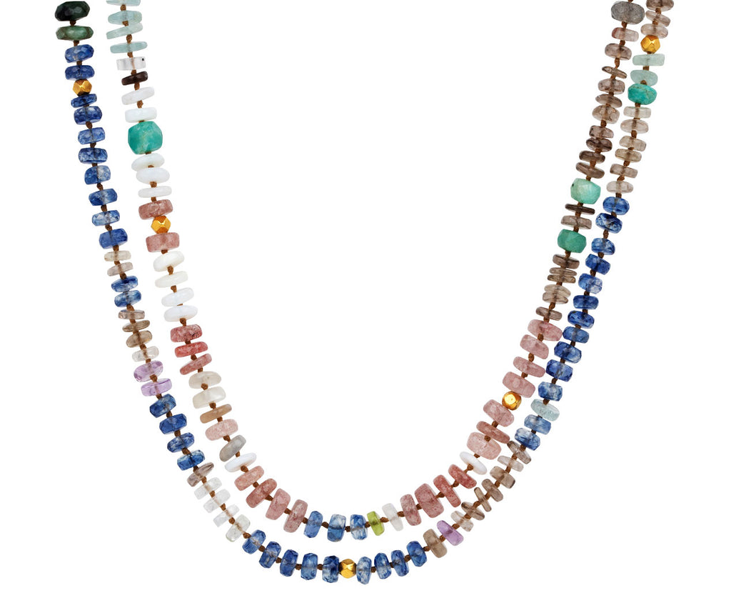 Lena Skadegard Ombre Rainbow Beaded Necklace - Closeup Doubled