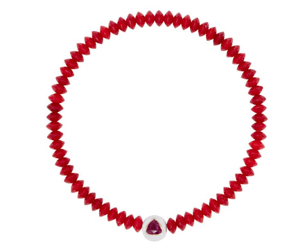 Luis Morais Ruby Trillion on Beaded Bracelet