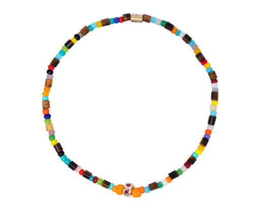 Luis Morais Multi Colored Beaded and Ruby Charm Bracelet