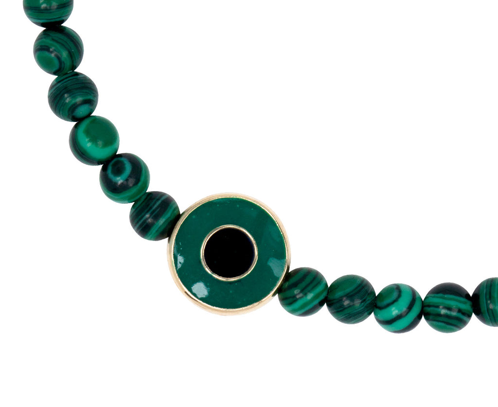 Luis Morais Malachite Evil Eye Beaded Bracelet - Closeup