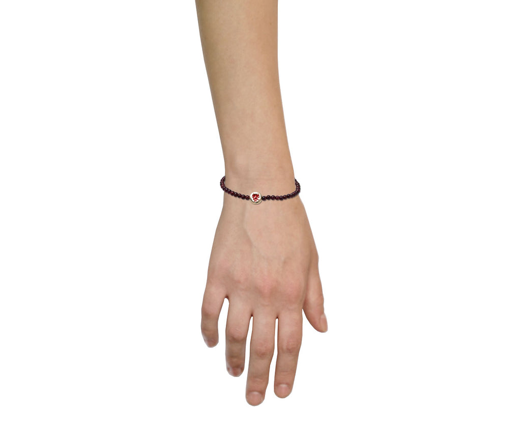 Luis Morais Garnet Scarab Beaded Charm Bracelet - Profile