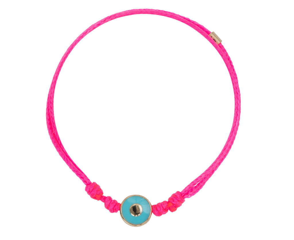 Luis Morais Pink Cord Evil Eye Charm Bracelet