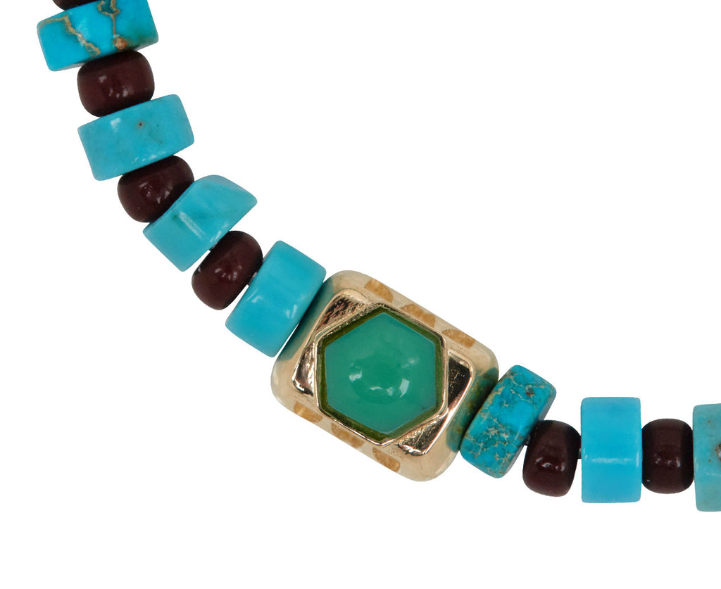 Luis Morais Chrysoprase Lash Beaded Bracelet - Closeup Ingot