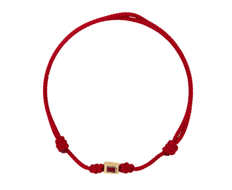 Ruby Baguette Charm Bracelet