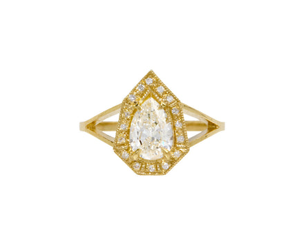 Antique Pear Cut Diamond Phoebe Ring