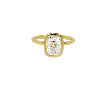 Old Mine Cut Lab Grown Diamond Solitaire Ring