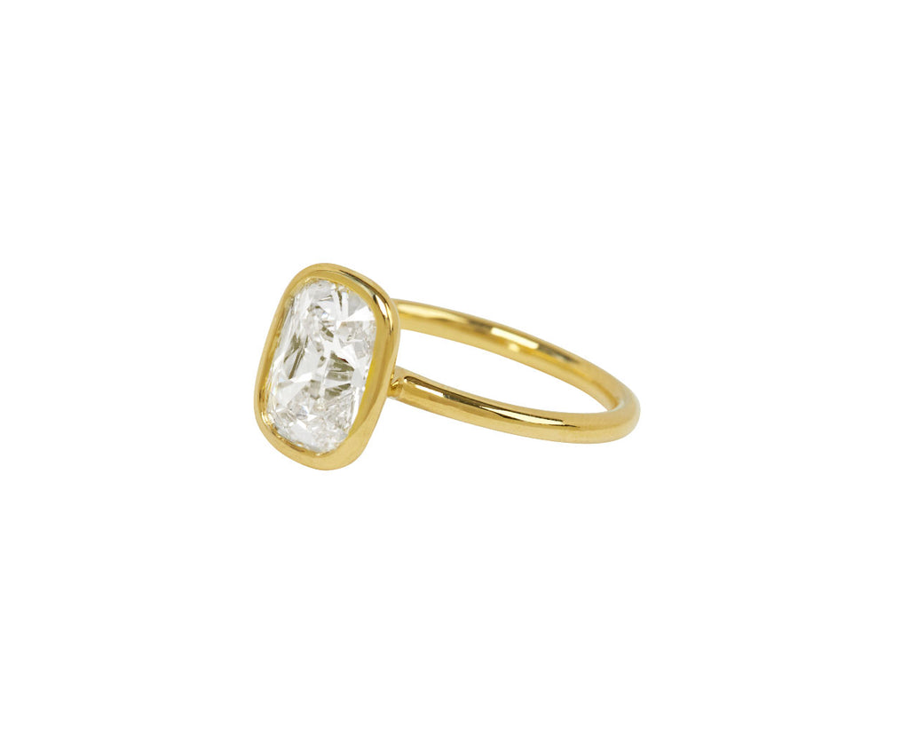 Old Mine Cut Lab Grown Diamond Solitaire Ring