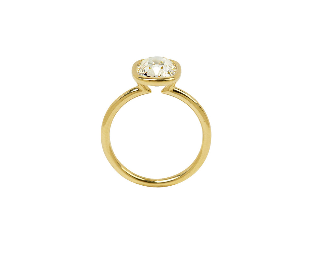 Old Mine Cut Lab Grown Diamond Solitaire Ring