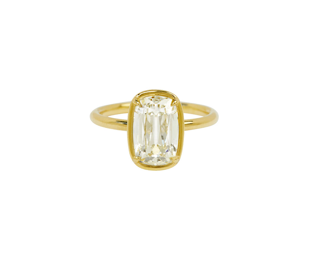 Old Mine Cut Lab Grown Diamond Solitaire Ring