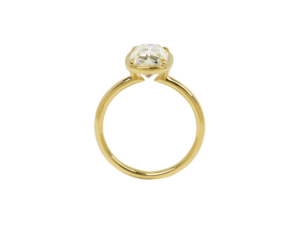 Old Mine Cut Lab Grown Diamond Solitaire Ring