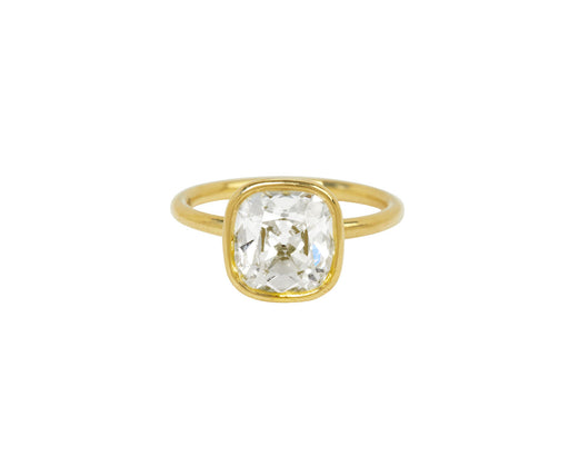 Old Mine Cut Lab Grown Diamond Solitaire Ring
