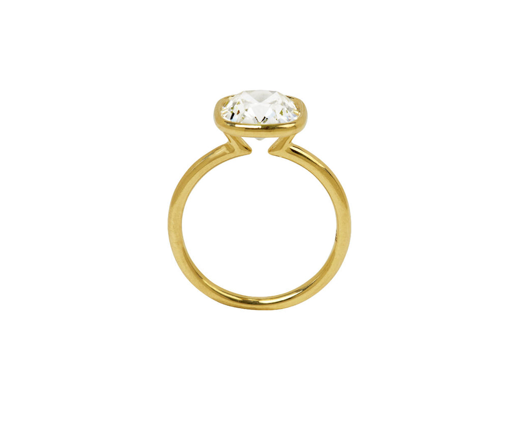 Old Mine Cut Lab Grown Diamond Solitaire Ring