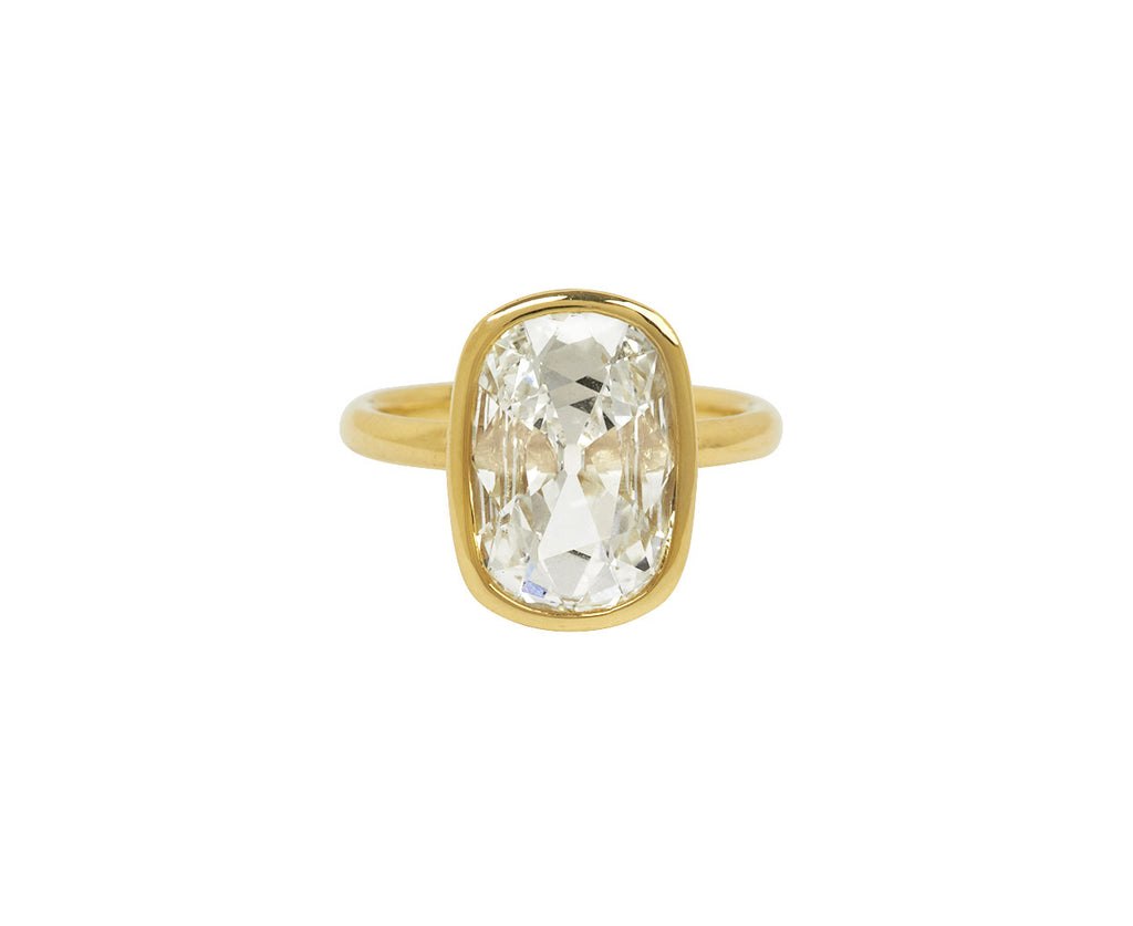 Old Mine Cut Lab Grown Diamond Solitaire Ring
