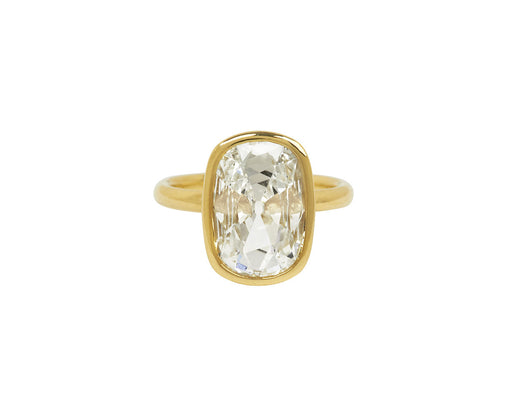 Old Mine Cut Lab Grown Diamond Solitaire Ring