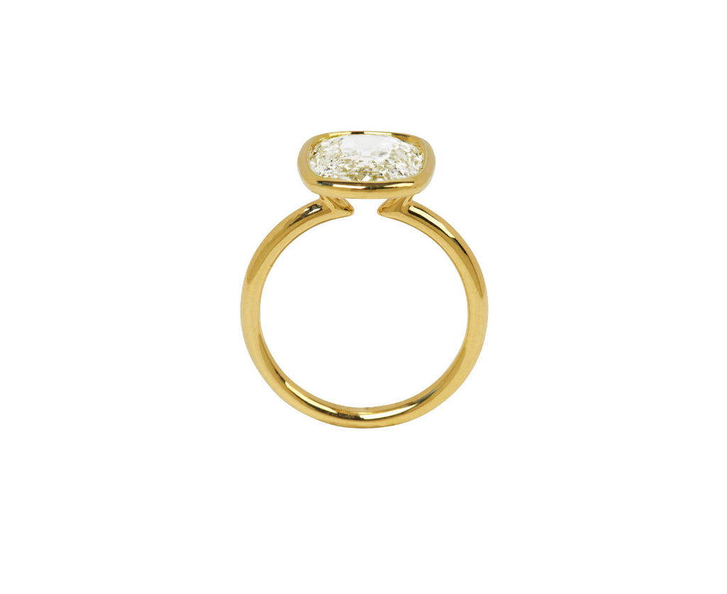 Old Mine Cut Lab Grown Diamond Solitaire Ring