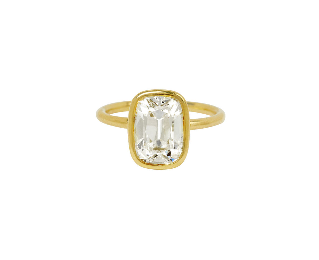 Old Mine Cut Lab Grown Diamond Solitaire Ring