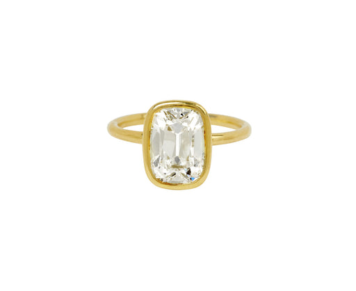 Old Mine Cut Lab Grown Diamond Solitaire Ring