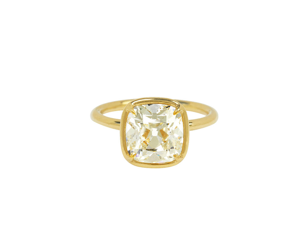 Old Mine Cut Lab Grown Diamond Solitaire Ring