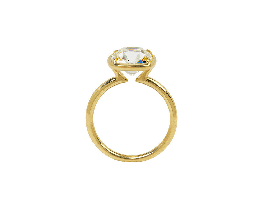 Old Mine Cut Lab Grown Diamond Solitaire Ring
