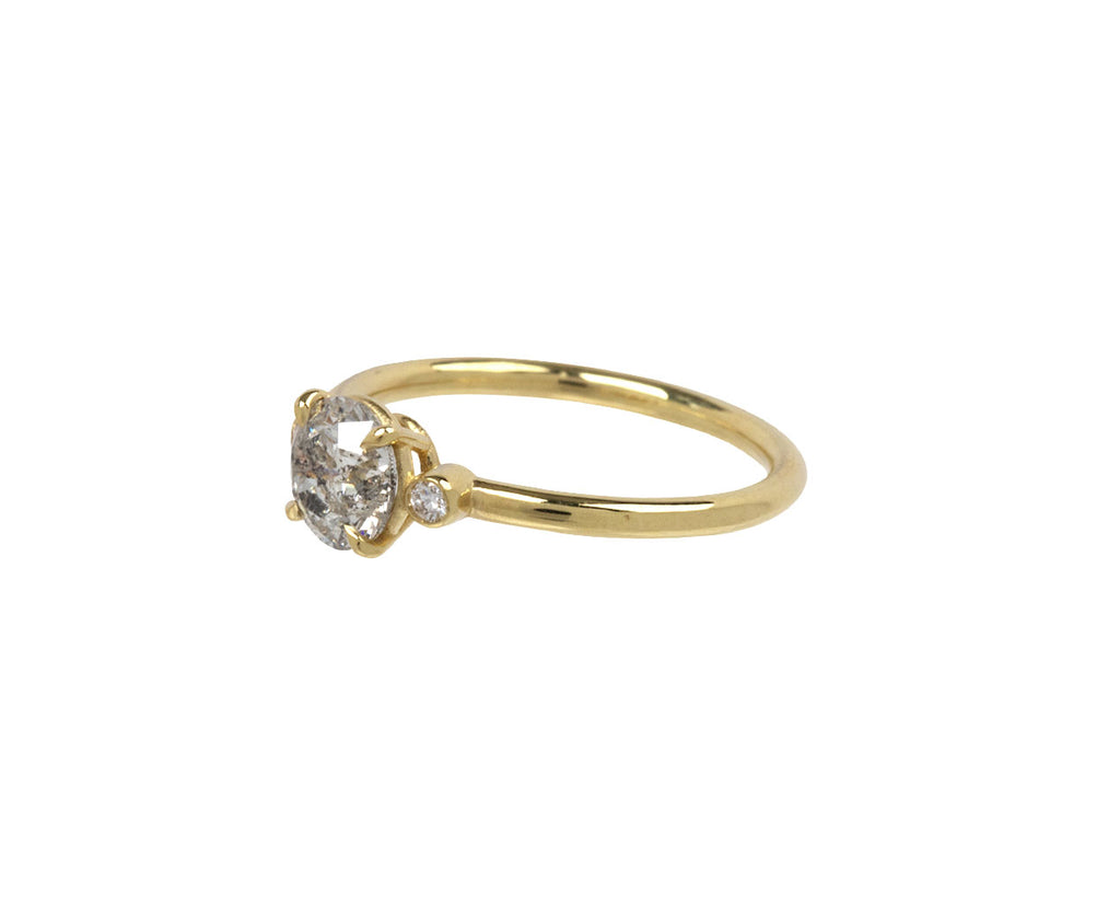 Full Cut Salt and Pepper Diamond Ring