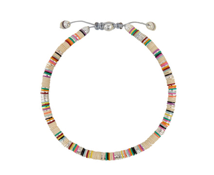 Off White Mix Malli African Disc Bracelet - TWISTonline 