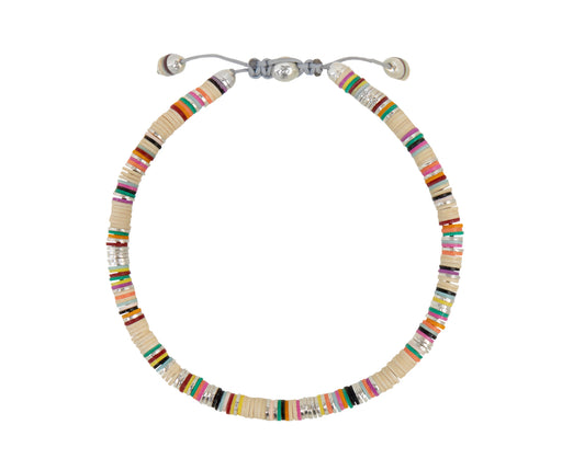 Off White Mix Malli African Disc Bracelet - TWISTonline 