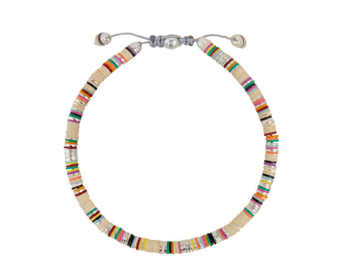 Off White Mix Malli African Disc Bracelet - TWISTonline 