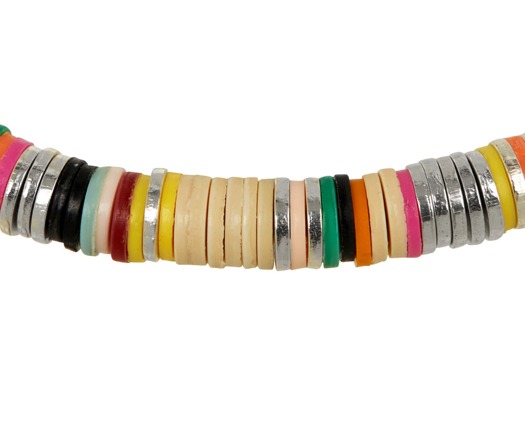 Off White Mix Malli African Disc Bracelet - TWISTonline 