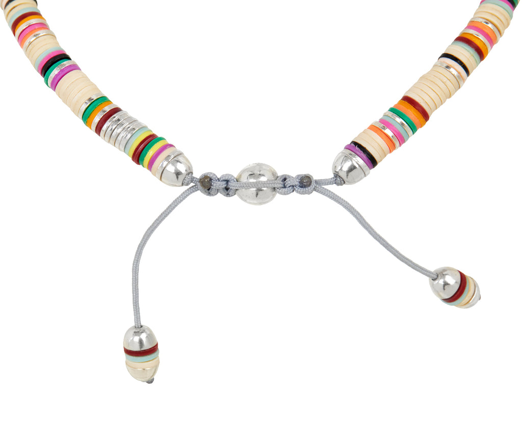 Off White Mix Malli African Disc Bracelet - TWISTonline 