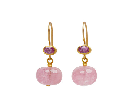 Pink Sapphire and Pink Tourmaline Apple and Eve Earrings