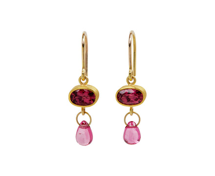 Rubellite and Pink Spinel Apple and Eve Earrings