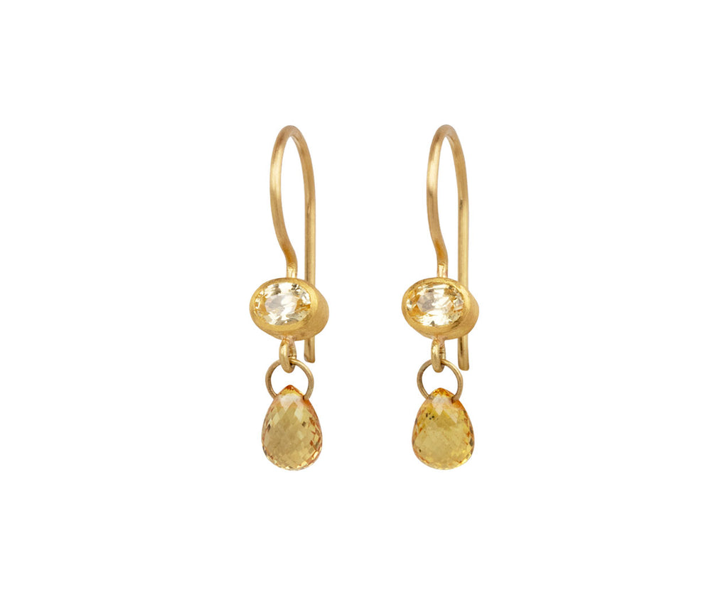 Yellow Sapphire Apple and Eve Earrings