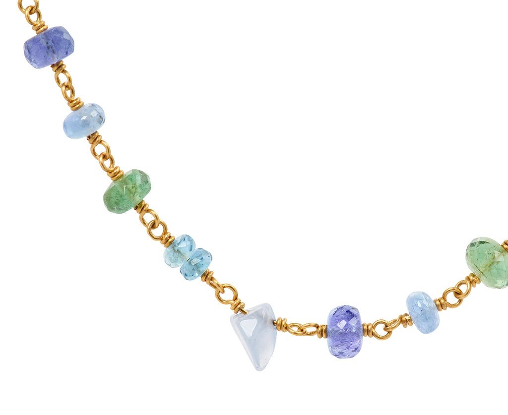 Blue and Green Spun Sugar Necklace