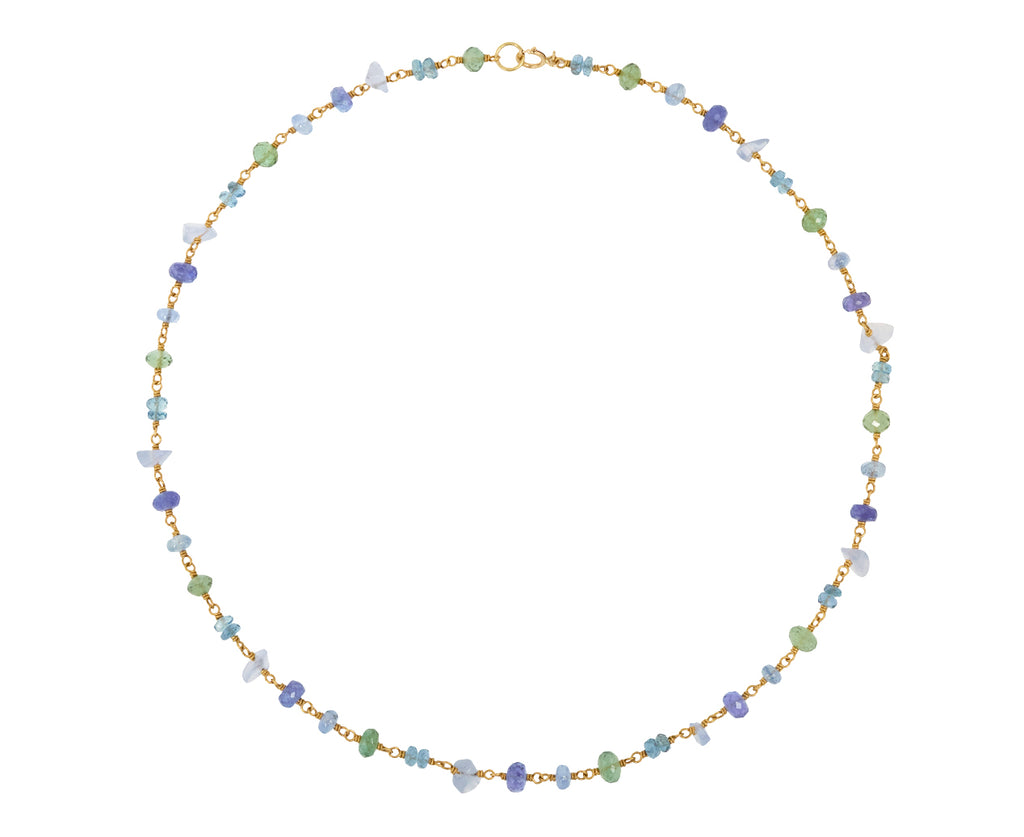 Blue and Green Spun Sugar Necklace