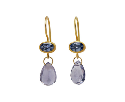 Purple-Blue Sapphire and Iolite Apple and Eve Earrings