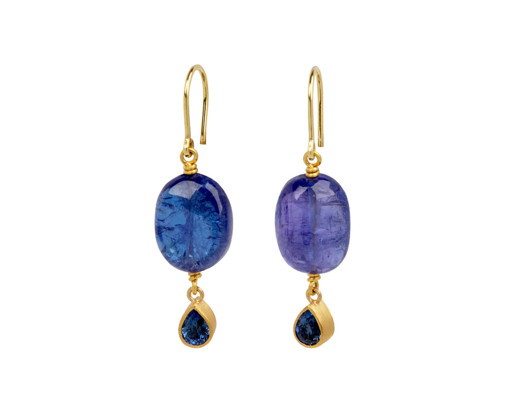 Tanzanite and Blue Sapphire Earrings