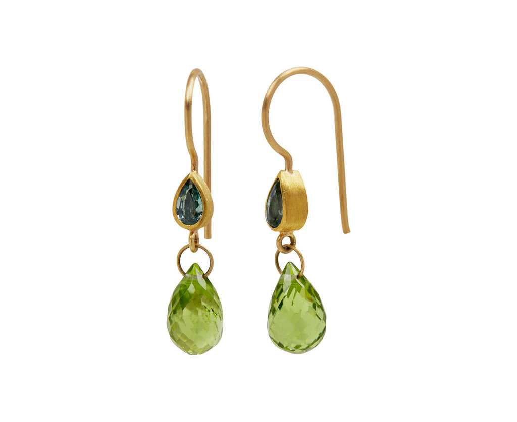 Moss Sapphire and Peridot Apple & Eve Earrings