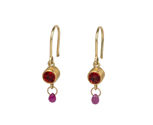 Red Sapphire and Ruby Apple and Eve Earrings