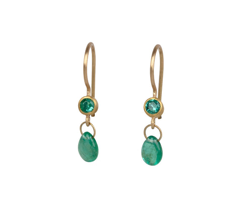 Double Emerald Apple and Eve Earrings