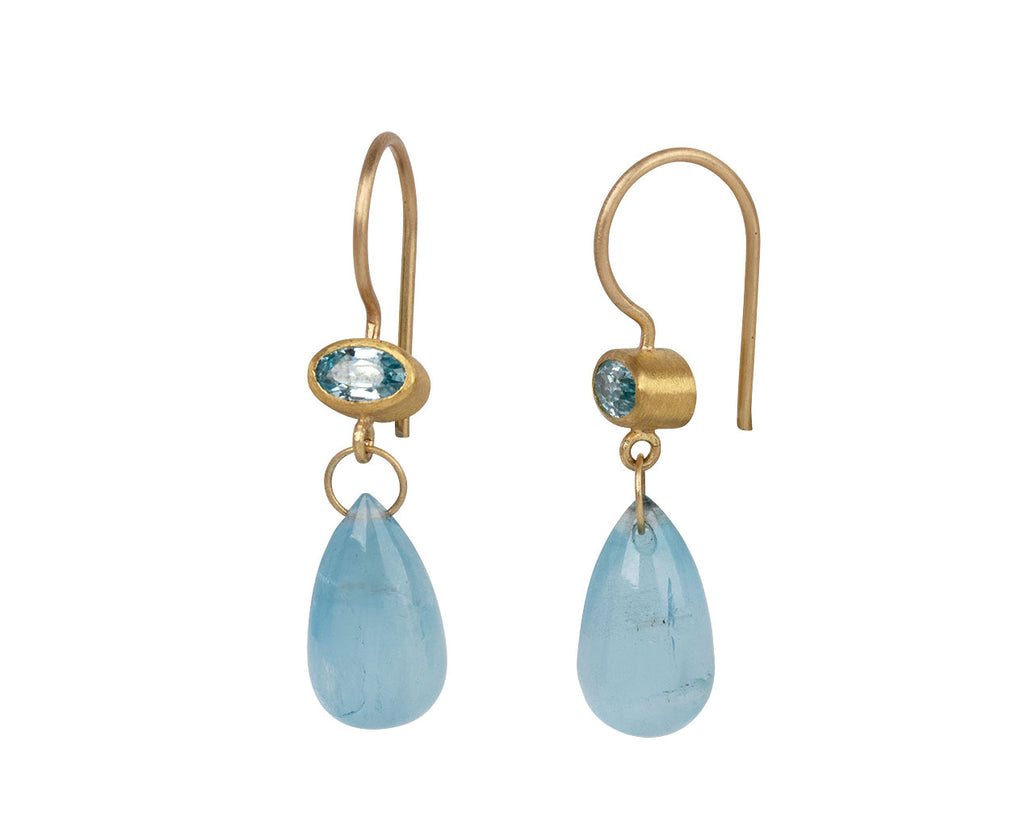 Light Blue Zircon and Aquamarine Apple and Eve Earrings