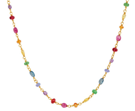 Rainbow Gemstone Spun Necklace