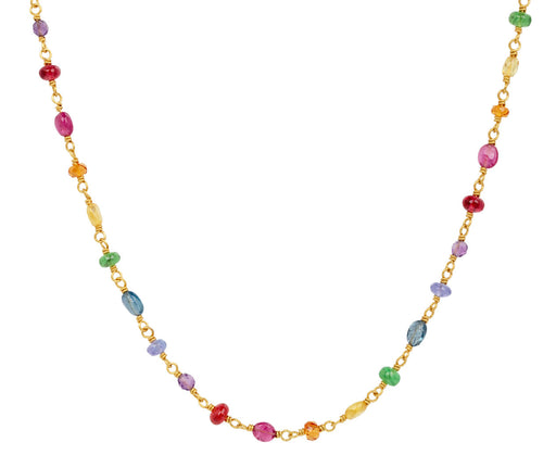 Rainbow Gemstone Spun Necklace