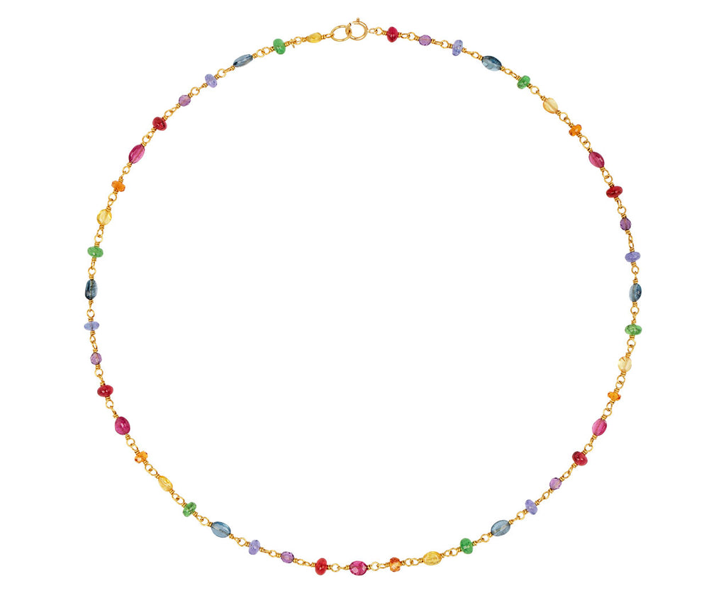 Rainbow Gemstone Spun Necklace
