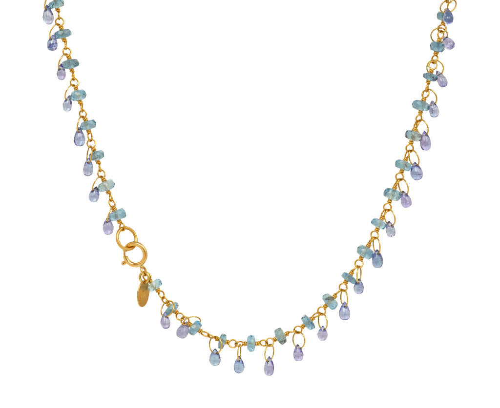 Aquamarine and Tanzanite Spun Sugar Briolette Necklace - TWISTonline 